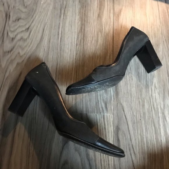 Coach square toe chunky 4”‎ Heels Leather Pump work - Picture 3 of 6